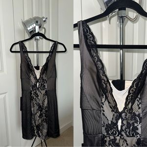 NWT Bebe Black Andie Lingerie Cocktail Dress Size Small